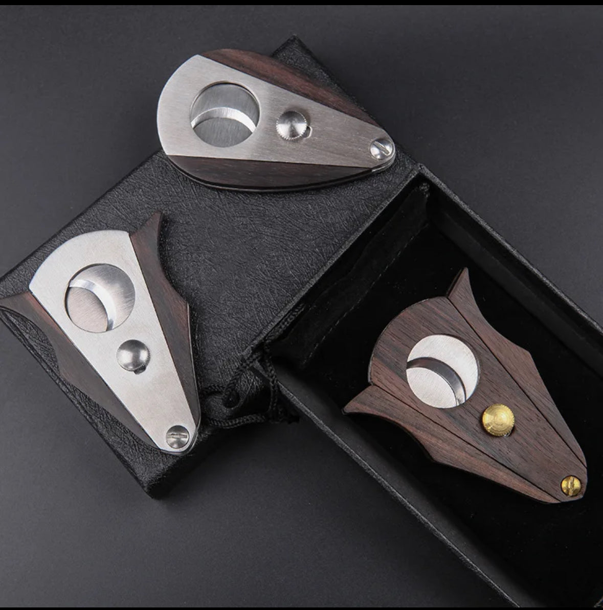 Stainless steel Wood Cigar cutter