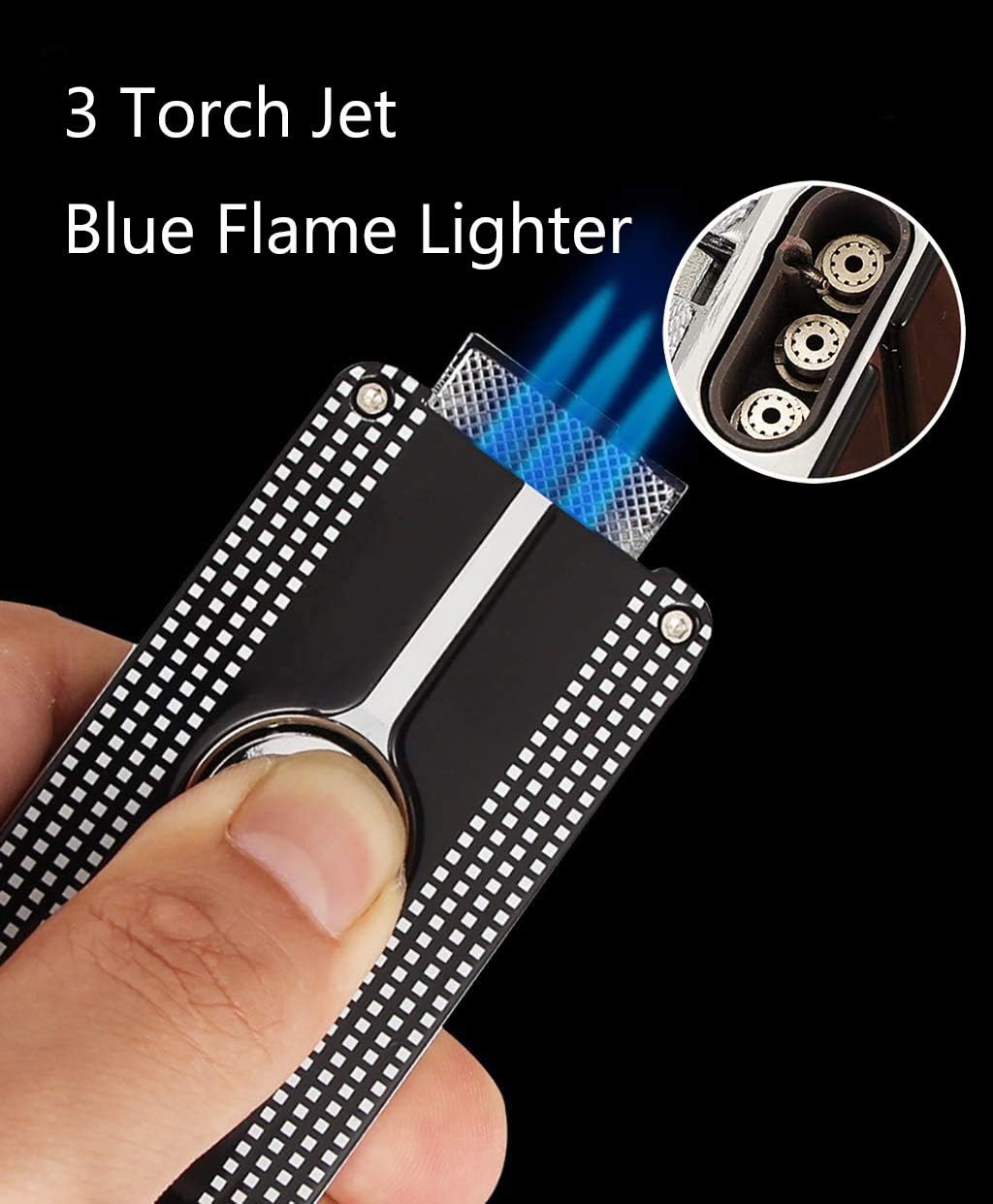 Cigar Lighter and Cigar Cutter Set Jet 3 Flame