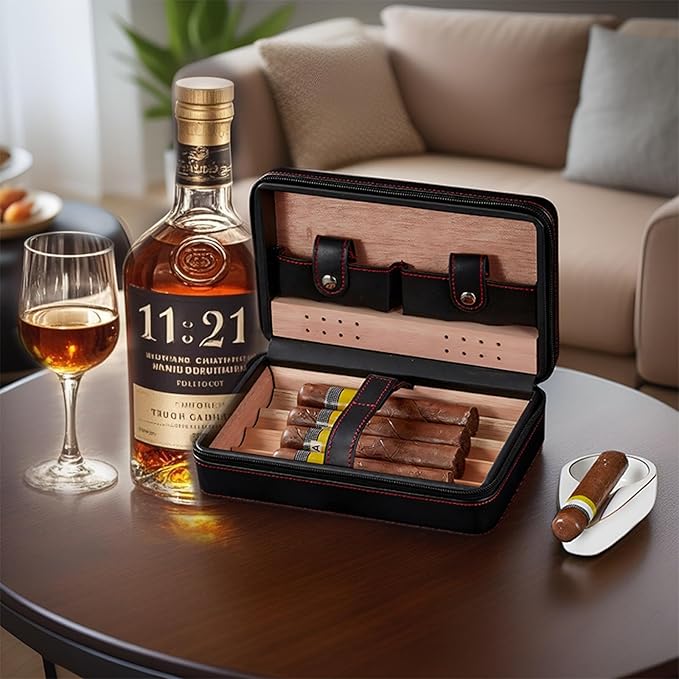 Cigar Case Travel Humidor Leather