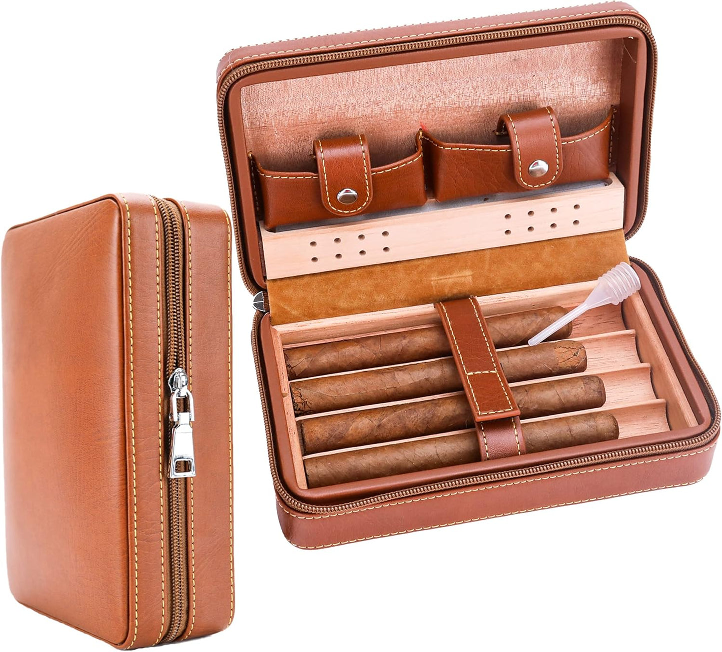 Portable Leather Cigar Cases
