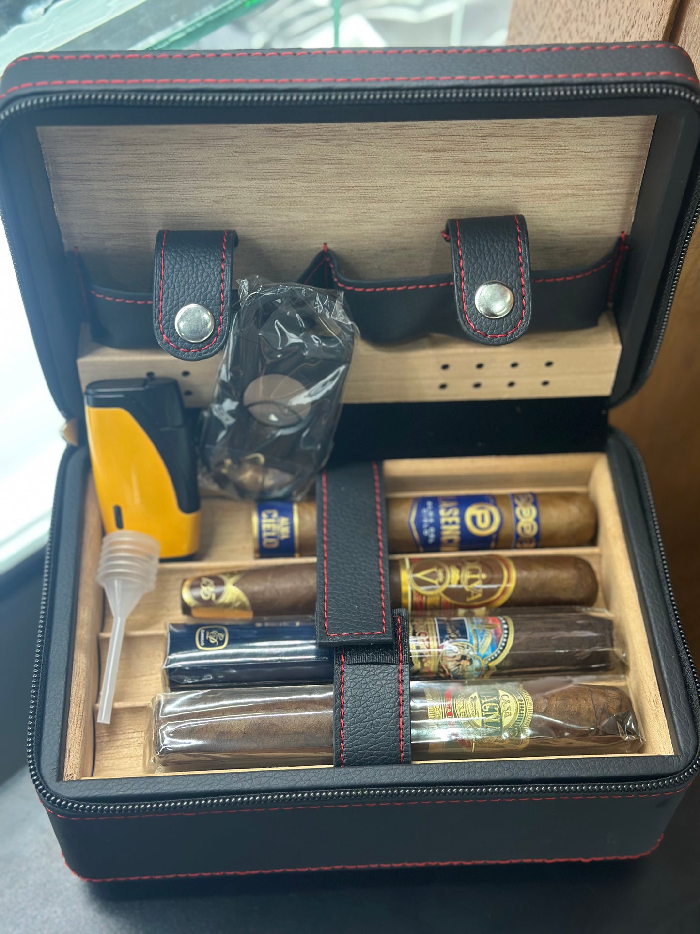 Travel Cigar Humidor Box Case Double XL