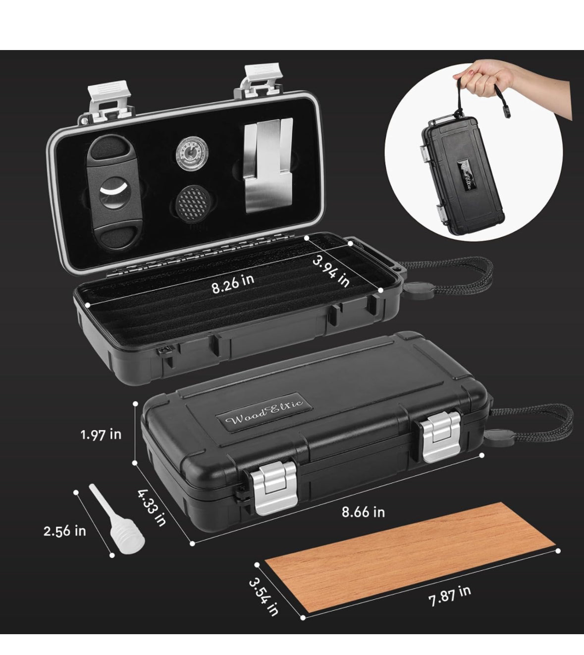 Travel Cigar Humidor Box Case