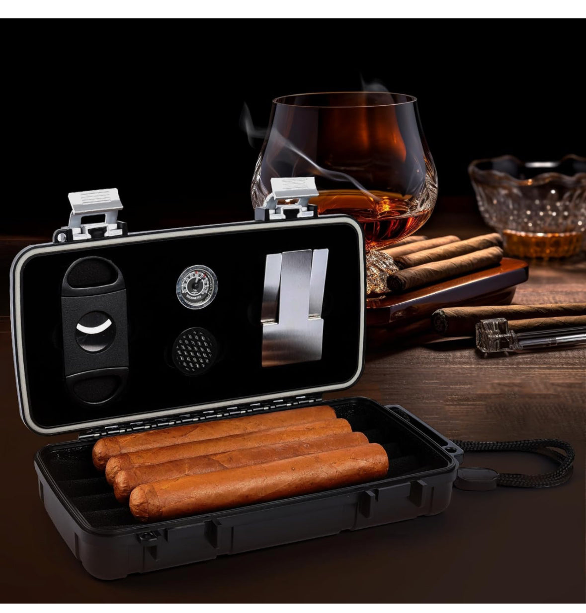 Travel Cigar Humidor Box Case