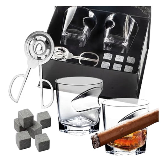 Whisky glasses set scissor