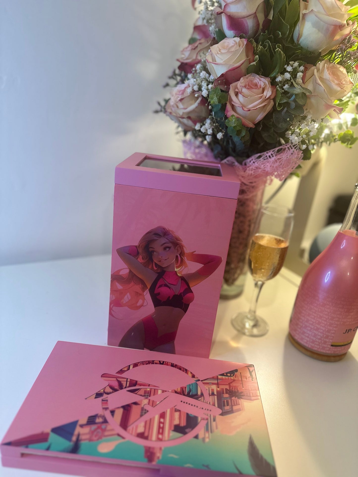 Bamboo & Whale Cigar humidor Pink