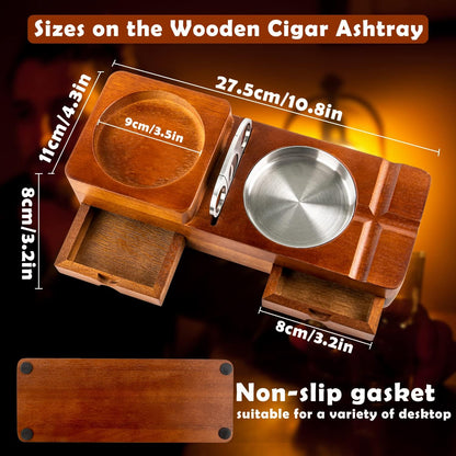 This whiskey glass tray set with ashtray