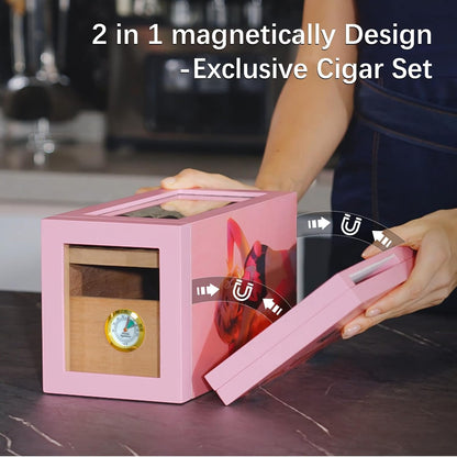 Bamboo & Whale Cigar humidor Pink