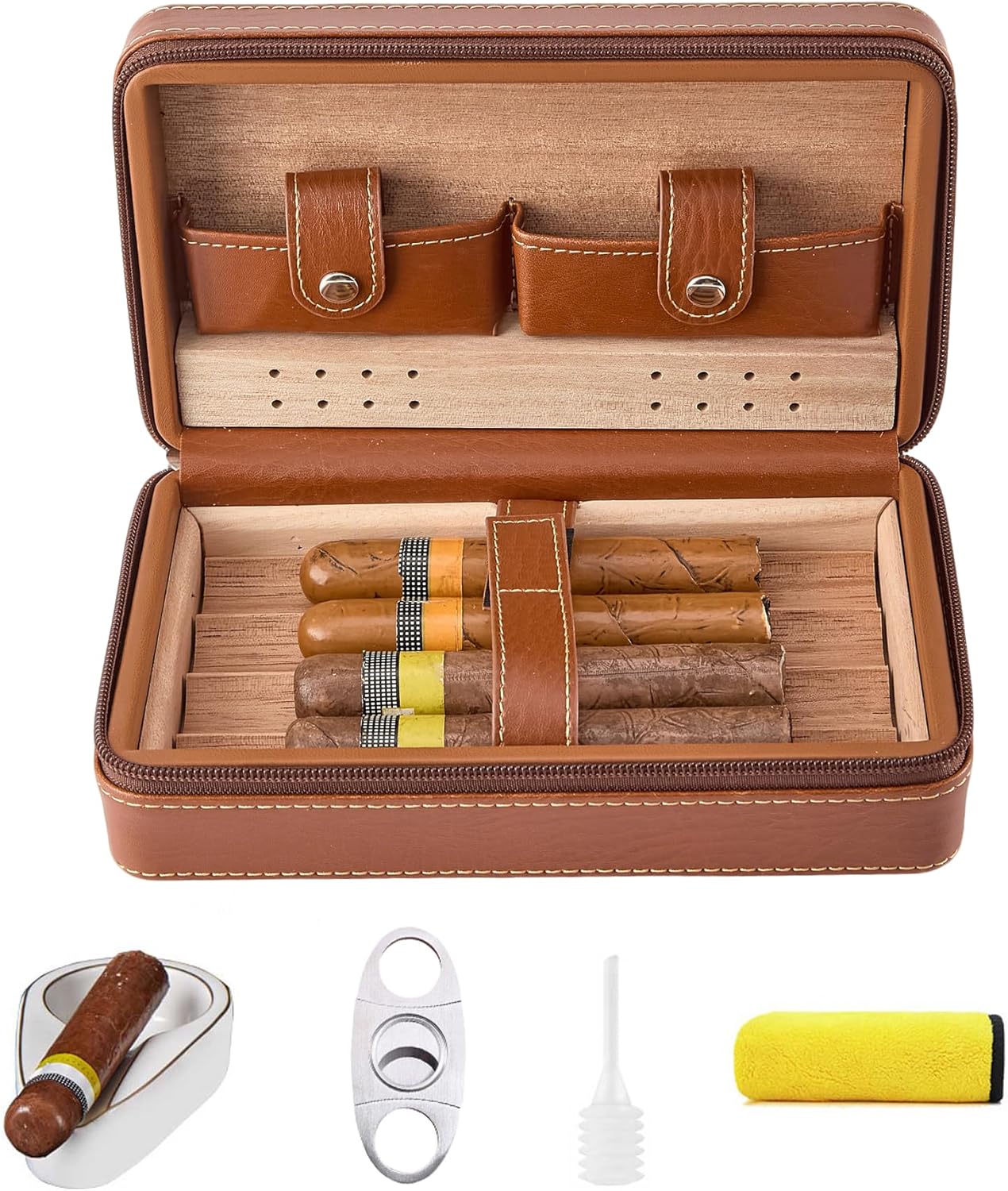 Cigar Case Travel Humidor Leather
