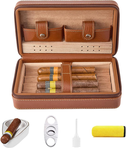 Cigar Case Travel Humidor Leather