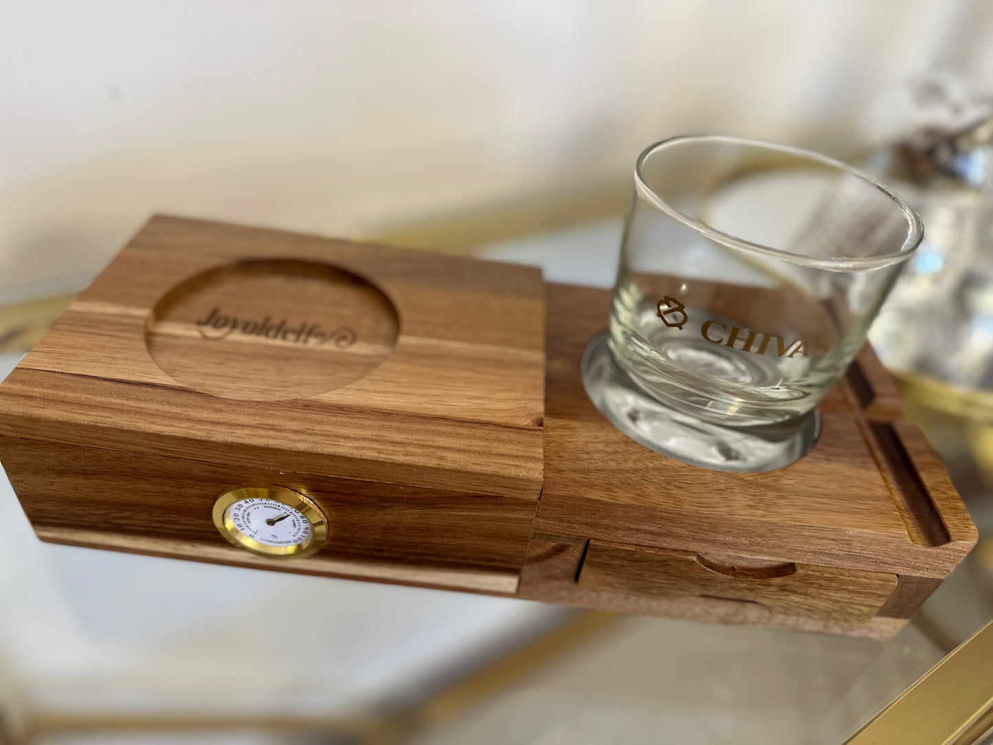 Cigar Humidor Solid Wood Cigar Set Ashtray,5-In-1