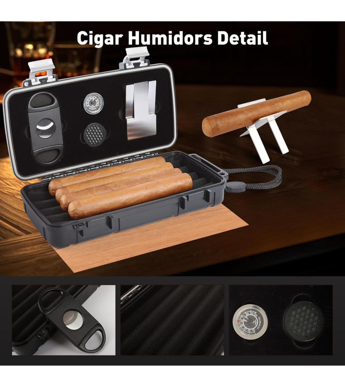 Travel Cigar Humidor Box Case