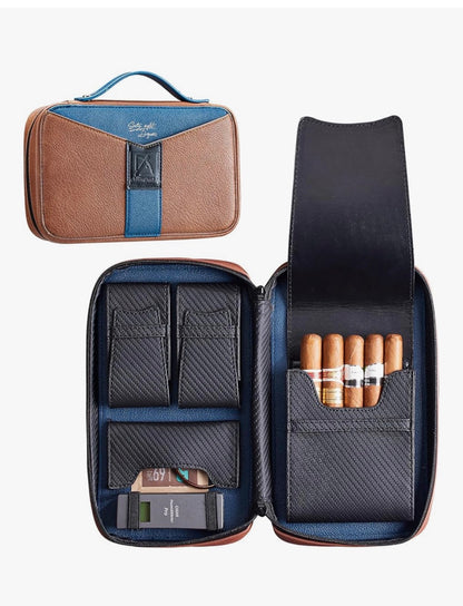 68 travel cigar humidor blue