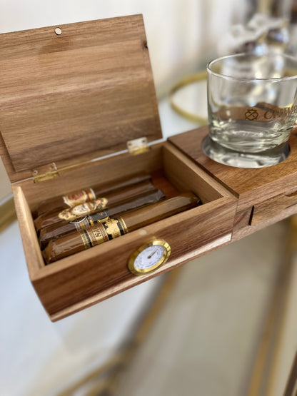 Cigar Humidor Solid Wood Cigar Set Ashtray,5-In-1