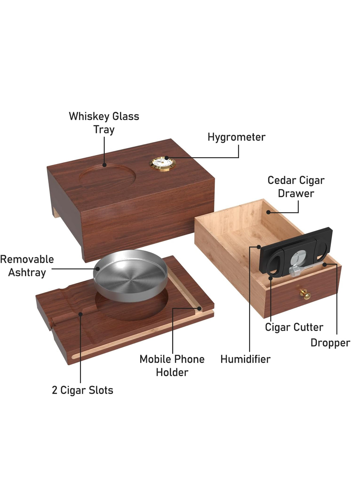 J.J Cigar Humidor Box Set