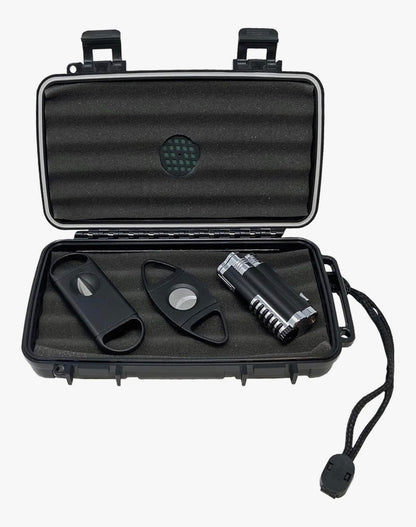 Humidor Case and Cigar Cutters Travel Set