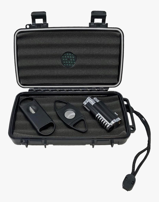 Humidor Case and Cigar Cutters Travel Set